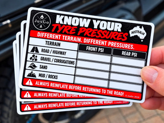 Know Your Tyre Pressures Sticker